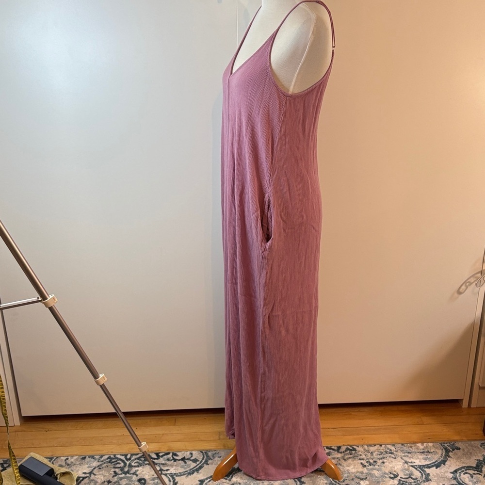 Lovestitch Pink Crinkle Maxi Dress with Pockets | s/m - Picture 2 of 6